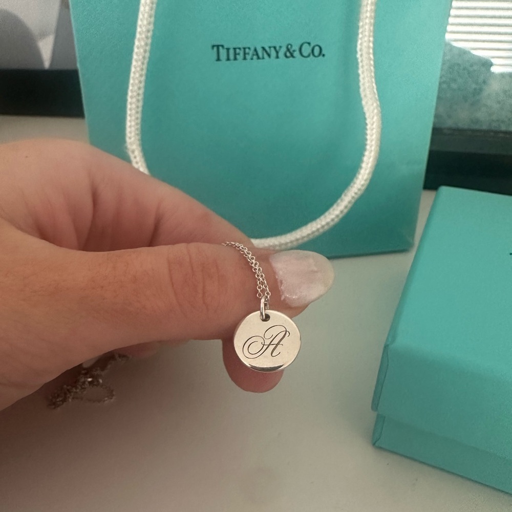 Tiffany & Co Initial “A” Silver Neclace